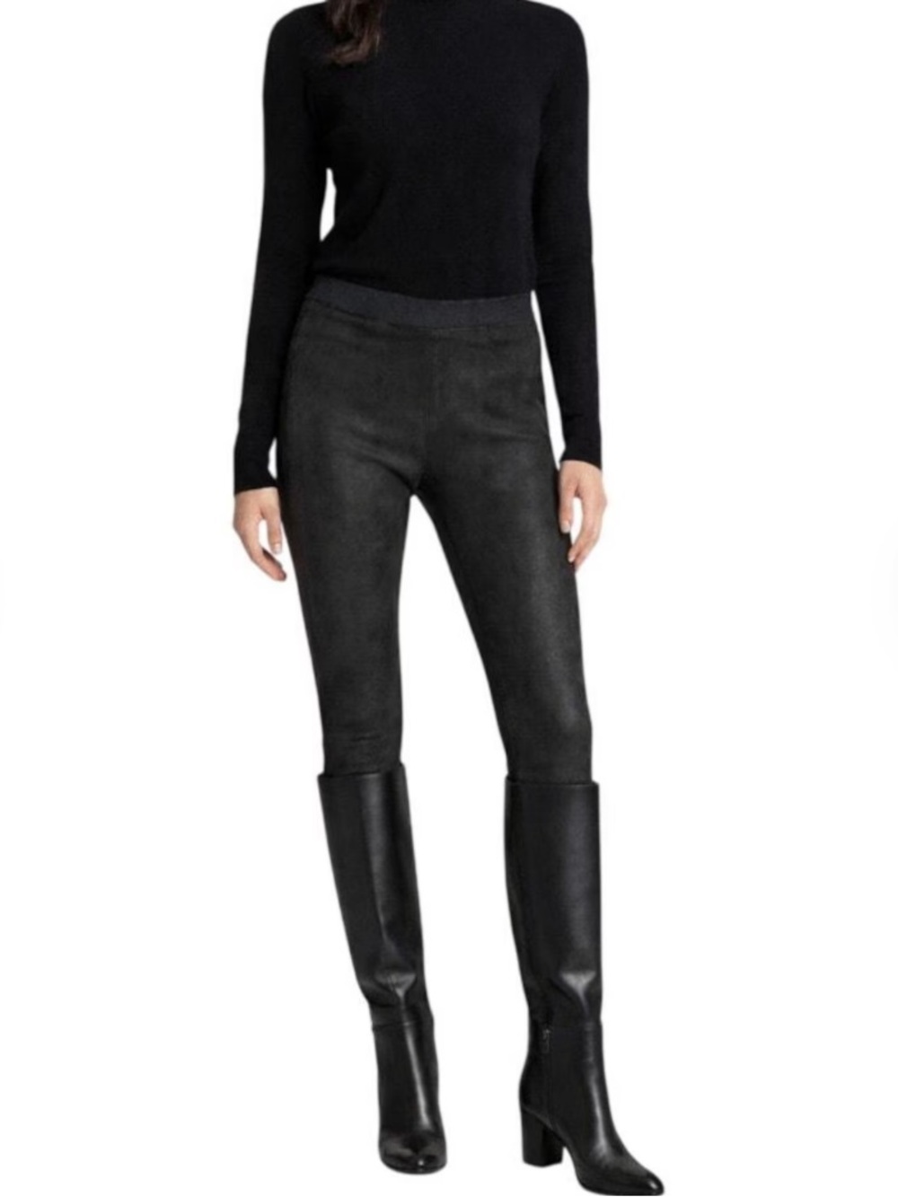 Helmut Lang stretch Aubergine lambskin leather skinny pants